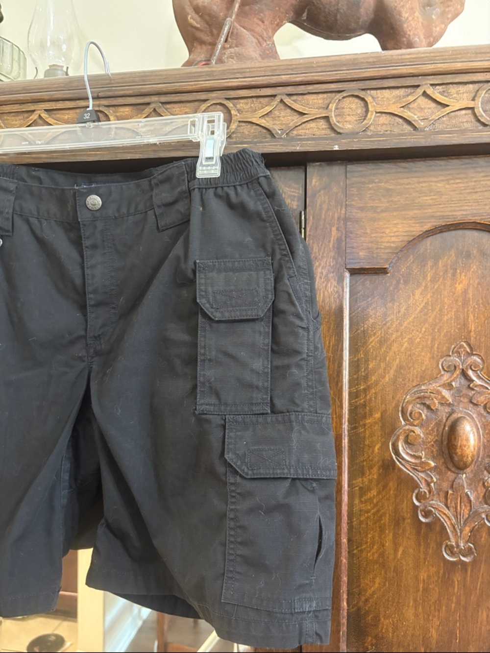 Womens Black Cargo Shorts - Classic Utility Style - Picture 4 of 11